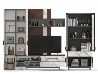 Набор мебели для гостиной Вилена №3 Оникс Серый/Орех/Монте белый