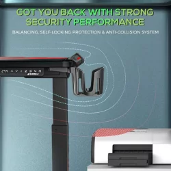 Геймерский стол c электрической регулировкой по высоте EUREKA ERK-EGD-S62B Черный с RGB