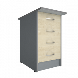 Тумба приставная (с замком) Riva А.ТП-4.2F-S Клен/Металлик