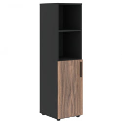 Шкаф-колонка с глухой малой дверью (левый) VELION VENEER VRMCS 40.5 L Американский орех Яшма черная