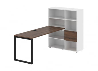 Рабочая станция ЕДИС ЕКРСТ 1117 Дуб Денвер темный Черный Белый / EDIS EQRST