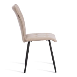 Стул обеденный Bari флок , 46х55х89, бежевый/черный, 7