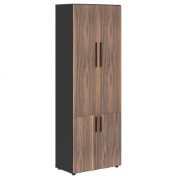 Шкаф с глухими средними и малыми дверьми VELION VENEER VRHCS 80.3 Американский орех Яшма черная