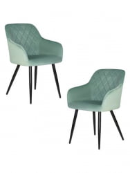 Стул обеденный ДОБРИН РОБЕРТ (черные матовые ножки, велюр В108-118 Мятный) 2 шт / DOBRIN ROBERT V108-118