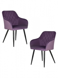 Стул обеденный ДОБРИН РОБЕРТ (черные матовые ножки, велюр В108-45 Темно-фиолетовый) 2 шт / DOBRIN ROBERT V108-45