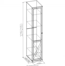 Левый фасад шкафа для белья ADELE 7 Дуб Сонома (спальня)_64831