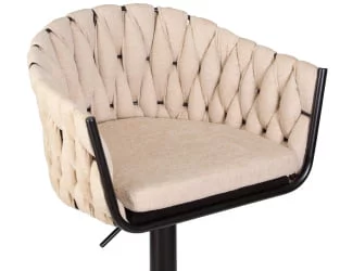 Стул барный DOBRIN LEON Бежевая ткань LAR 275-1