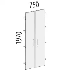 Двери ЛДСП на 5 секций с замком Альфа 64.58 Дуб Кронберг