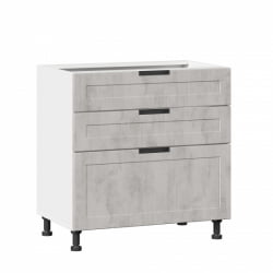 Тумба кухонная 800 с 3 ящиками ЛЮКС (4) Джамис ЛД 296.930.000.040 Белый Белый камень