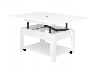 Журнальный стол-трансформер Агат-34 (01) Белый шпон