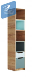 Стеллаж RICH СЖ-001 Мята/Сумеречный голубой/дуб крафт золотой