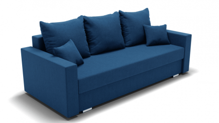 Диван Олимп-1 ПБ (ЗР) Цвет фасада: Синий; Тип: Прямой; Материал фасада: Металл/Велюр