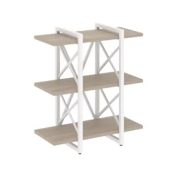 Стеллаж на регулируемых опорах - 3 полки LOFT VR.L-MST.O-3.4V Металл белый Дуб Аттик