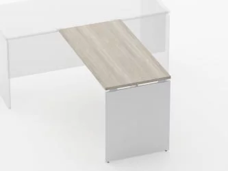 Брифинг-приставка для стола на ЛДСП опорах Deka 75.10.12 Дуб Сантана светлый/Белый