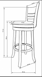 Стул барный DOBRIN WILLIAM BAR Черный