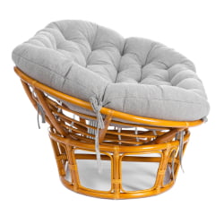 Диван MAMASAN/МАМАСАН 23/02 W /с подушкой/ 169х102х80 см, Pecan (орех), матрац 182х119 см, ткань серо-бежевая 3М 16/2