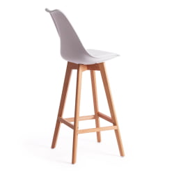 Стул барный TULIP BAR (mod. C1014H) пластик/дерево, 57 х 48 х 104 см, белый 018 /натуральный