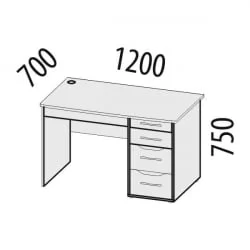 Стол компьютерный с надстройкой Мегаполис 55.15 55.23 Сосна Астрид