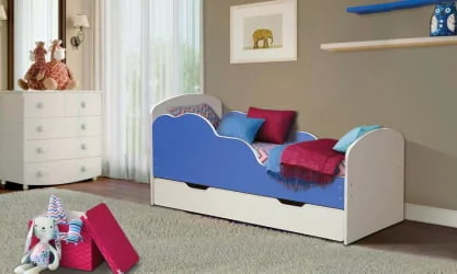 Кровать детская ОБЛАКА №2 800*1600 Белый/Оранжевый