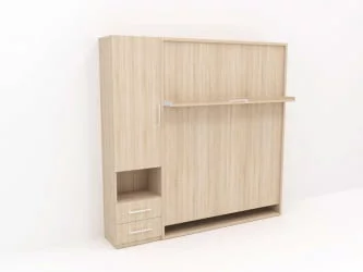 Кровать-трансформер Смарт 1 левый со шкафом 1600 Венге