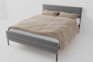 Кровать "Горизонт Мини" с ортопедическим основанием Цвет фасада: Серый; Цвет корпуса: Чёрный; Материал фасада: Металл/Велюр; Размер: 1200х2000 мм; Спальное место: 1200х2000 мм 