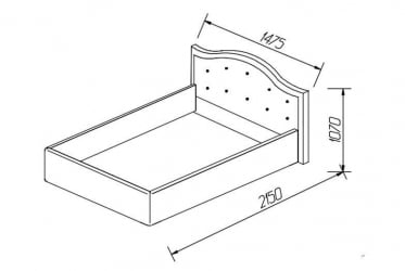 Кровать Стелла, 1200*2000 мм, искусственная кожа Лесмо brown, коричневый