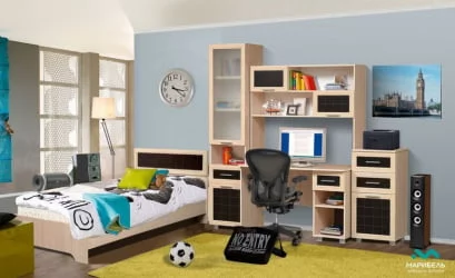 Письменный стол с полками и ящиками (универсальный) Уголок школьника Дуб беленый Туя светлая