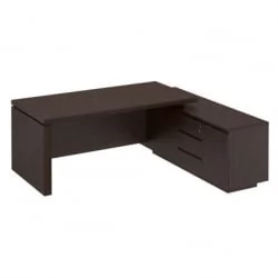 Стол руководителя на опорной тумбе MARK МК 136 левый Дуб валенсия