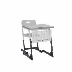 Парта одноместная регулируемая по высоте СМАРТЙ ПЛУС 600х500 с антивандальной  полиуретановой кромкой (рост 3-5) Антрацит/Белый/Серый / SMARTY PLUS