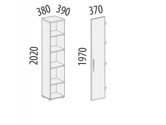 Стеллаж закрытый Альфа 62 134 Орех Пегас