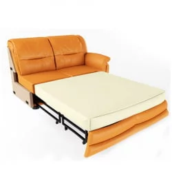 Секция двухместная раскладная с левым подлокотником Вавилон 2БР Оранжевая (экокожа)