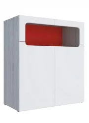 Тумба Палермо Юниор 06 Белый глянец Ясень шимо светлый Красный