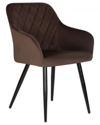 Стул обеденный ДОБРИН РОБЕРТ (черные матовые ножки, велюр В108-76 Горький шоколад) 2 шт / DOBRIN ROBERT V108-76
