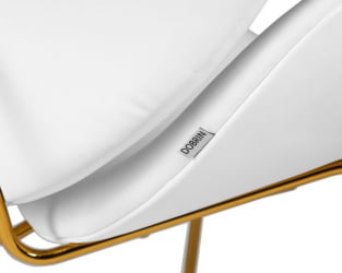 Кресло дизайнерское ДОБРИН ЕМИЛЙ (белый винил ЙП17, золотое основание) 2 шт / DOBRIN EMILY YP17,