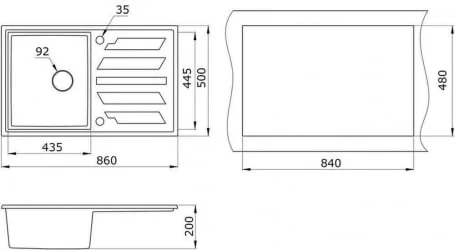 Кухонная мойка GRANULA 8601 Арктик