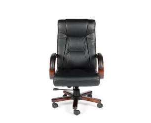 Кресло офисное Консул кожа Черный