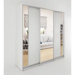 Шкаф-купе без зеркал Акцент-Вера ДР 2400х600 Выбеленное дерево