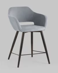 Стул полубарный Саймон ПЛ велюр Cерый / Cерый