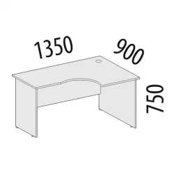 Стол эргономичный правый Альфа 63.61 Дуб кобург