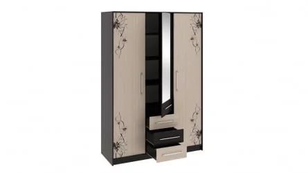 Шкаф Бостон Венге Цаво/Дуб Белфорт с рисунком