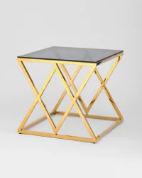 Журнальный стол ИНСИГНИЯ 55x55 Золото стекло smoke