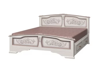 Кровать Елена 200х160 с выкатными ящиками Дуб молочный