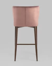 Полубарный стул Матео ножки дерево велюр Пыльно-розовый