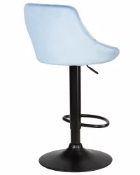 Стул барный DOBRIN LOGAN BLACK Ппудрово-голубой велюр MJ9-74