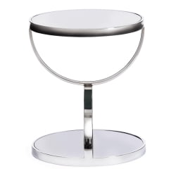 Стеклянный журнальный стол GROTTO (mod. 9157) металл/дымчатое стекло, 42 х 42 х 50 см, хром
