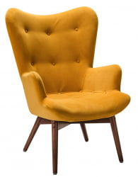 Кресло Хайбэк желтый/т.орех