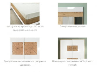 Спальный гарнитур Фиджи №6 Дуб Золотой Антрацит