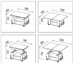 Журнально-обеденный стол Агат 23 дуб венге