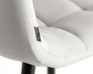 Стул полубарный DOBRIN OLIVIA (черные матовые ножки, светло-серый велюр (108-52))