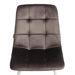 Металлический стул CHILLY (mod. JSC-220) Велюр/металл , 44,5х52,5х88 см, Dark grey (темно-серый) HLR24 / белый